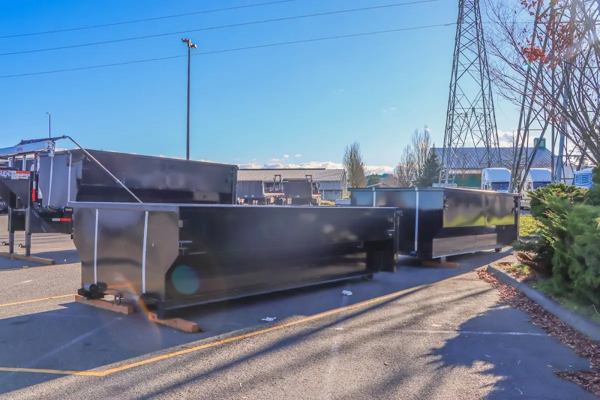 Roll-off dumpster ready for waste disposal at job site for 3 Yard Dumpster Rental in Lebanon
